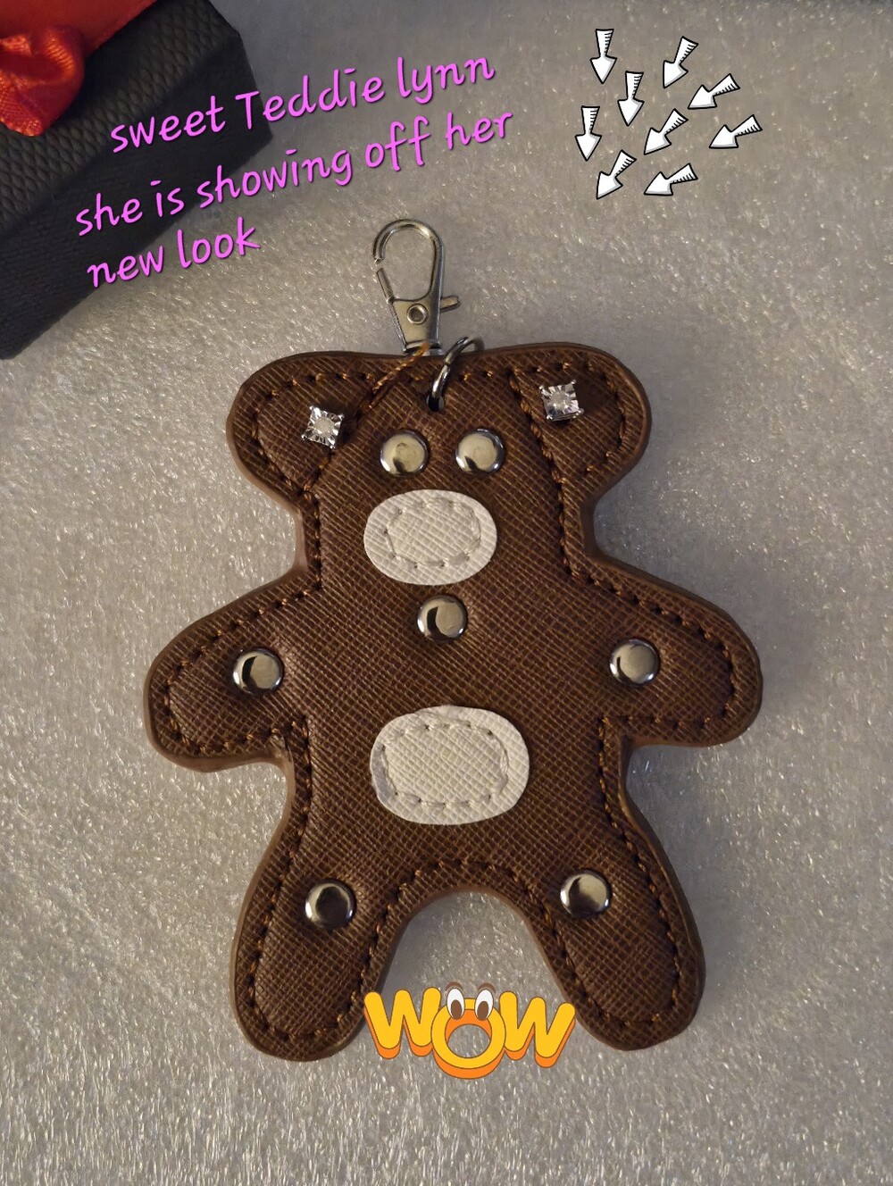 With The Teddy Bear Keychain Bag Charm